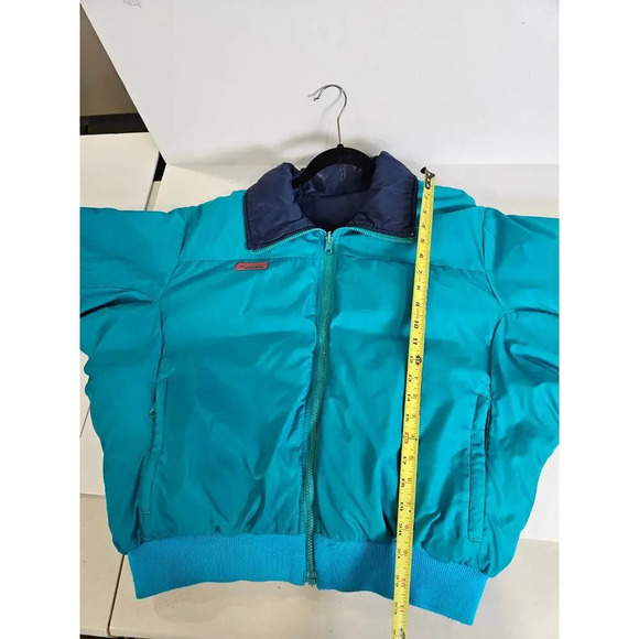 Vintage 90s Columbia Down Puffer Jacket Reversible Mens Adult Small L Blue Teal - Picture 7 of 11